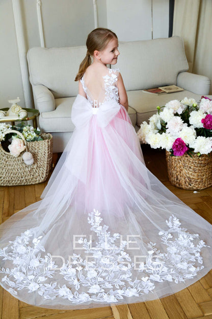 Raspberry Flower Girl Gown