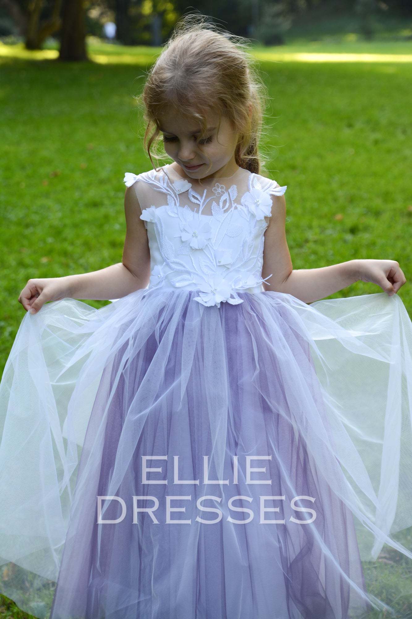 Purple Flower Girl Dress