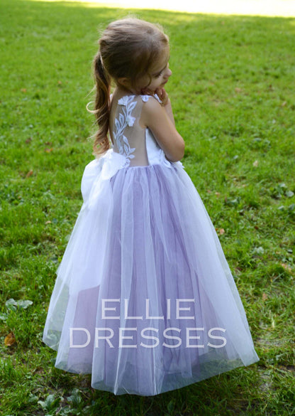 Purple Flower Girl Dress