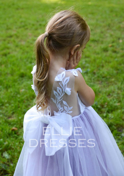 Purple Flower Girl Dress