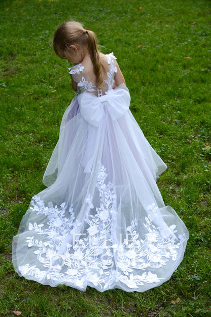 Purple Flower Girl Dress