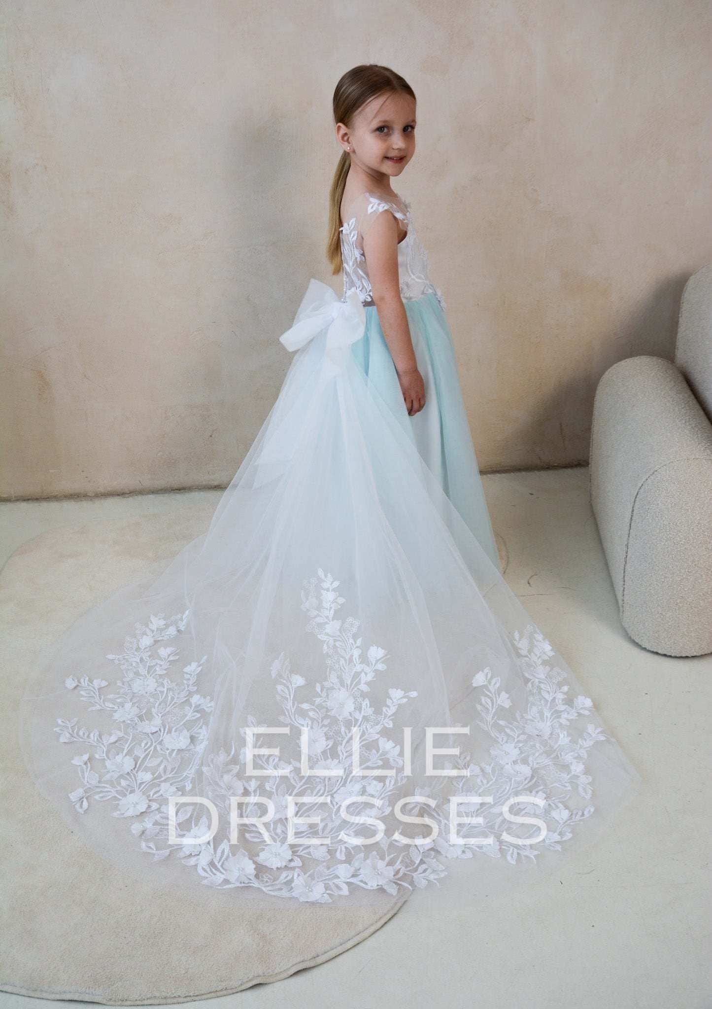 Mint Flower Girl Dress