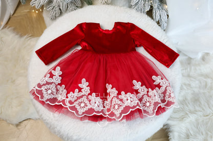 Velour & Lace Christmas Gown