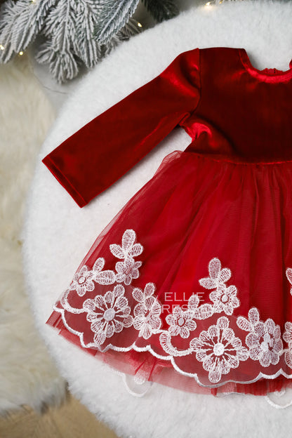 Velour & Lace Christmas Gown