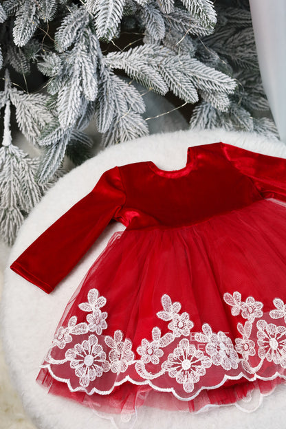 Velour & Lace Christmas Gown