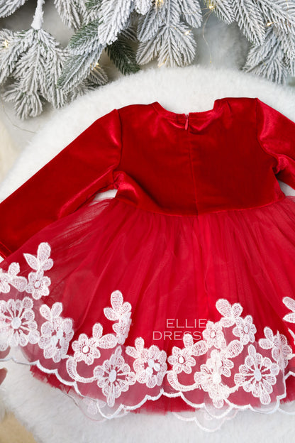 Velour & Lace Christmas Gown