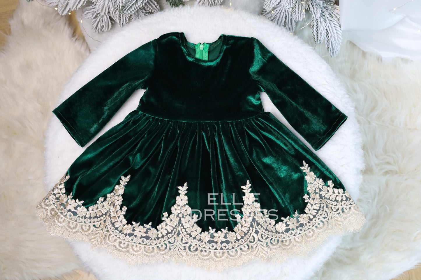 Gold & Green Christmas Gown