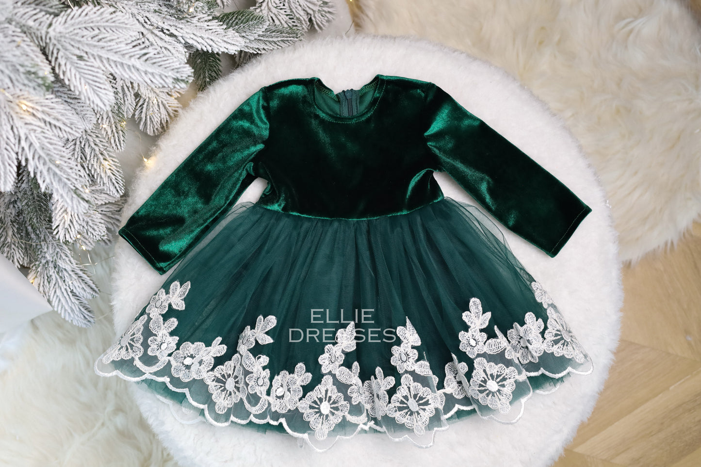 Velour & Lace Christmas Gown