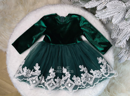 Velour & Lace Christmas Gown