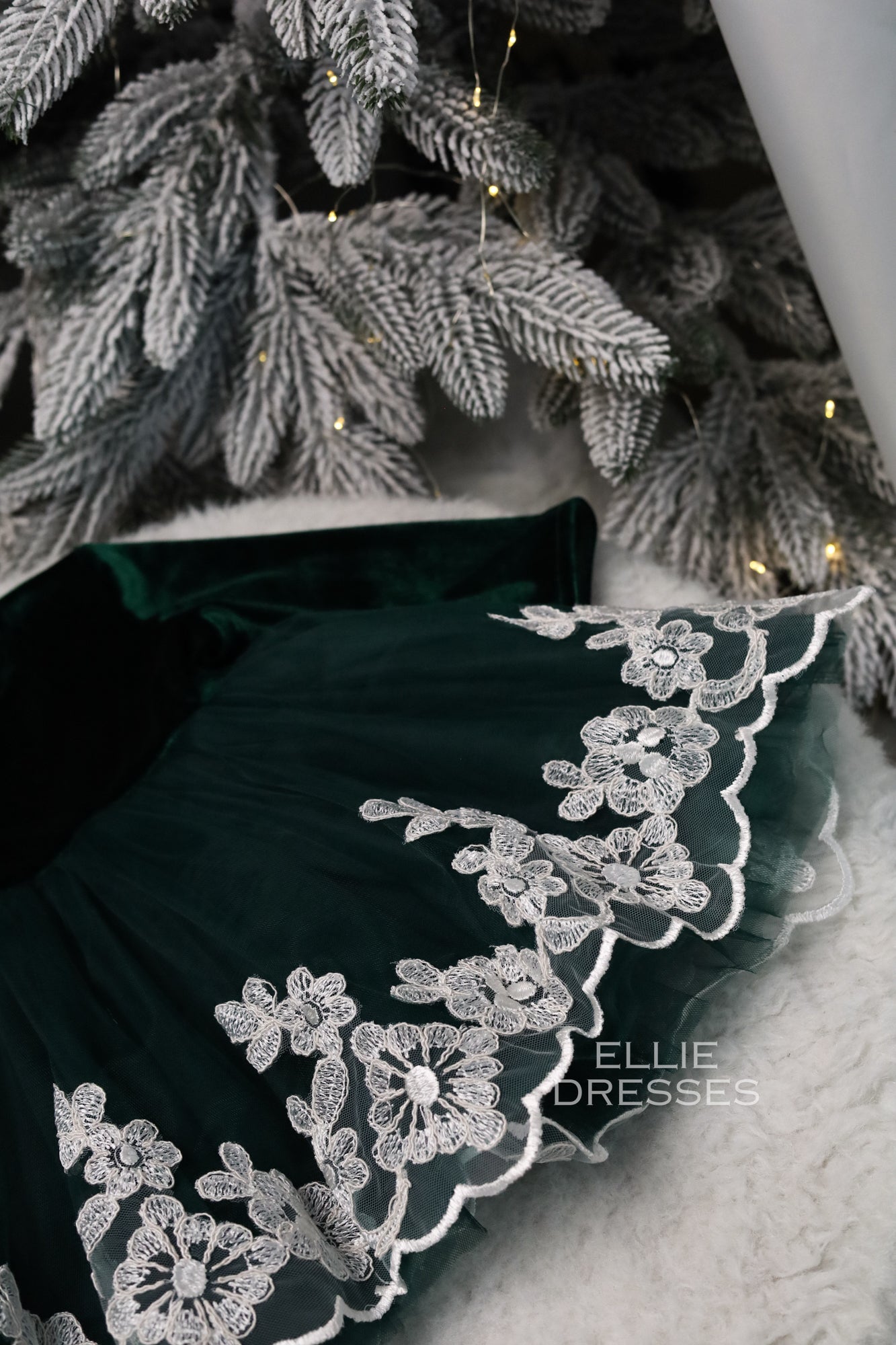 Velour & Lace Christmas Gown