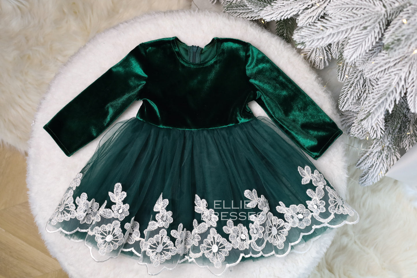 Velour & Lace Christmas Gown