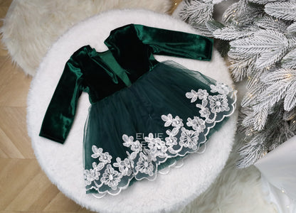 Velour & Lace Christmas Gown