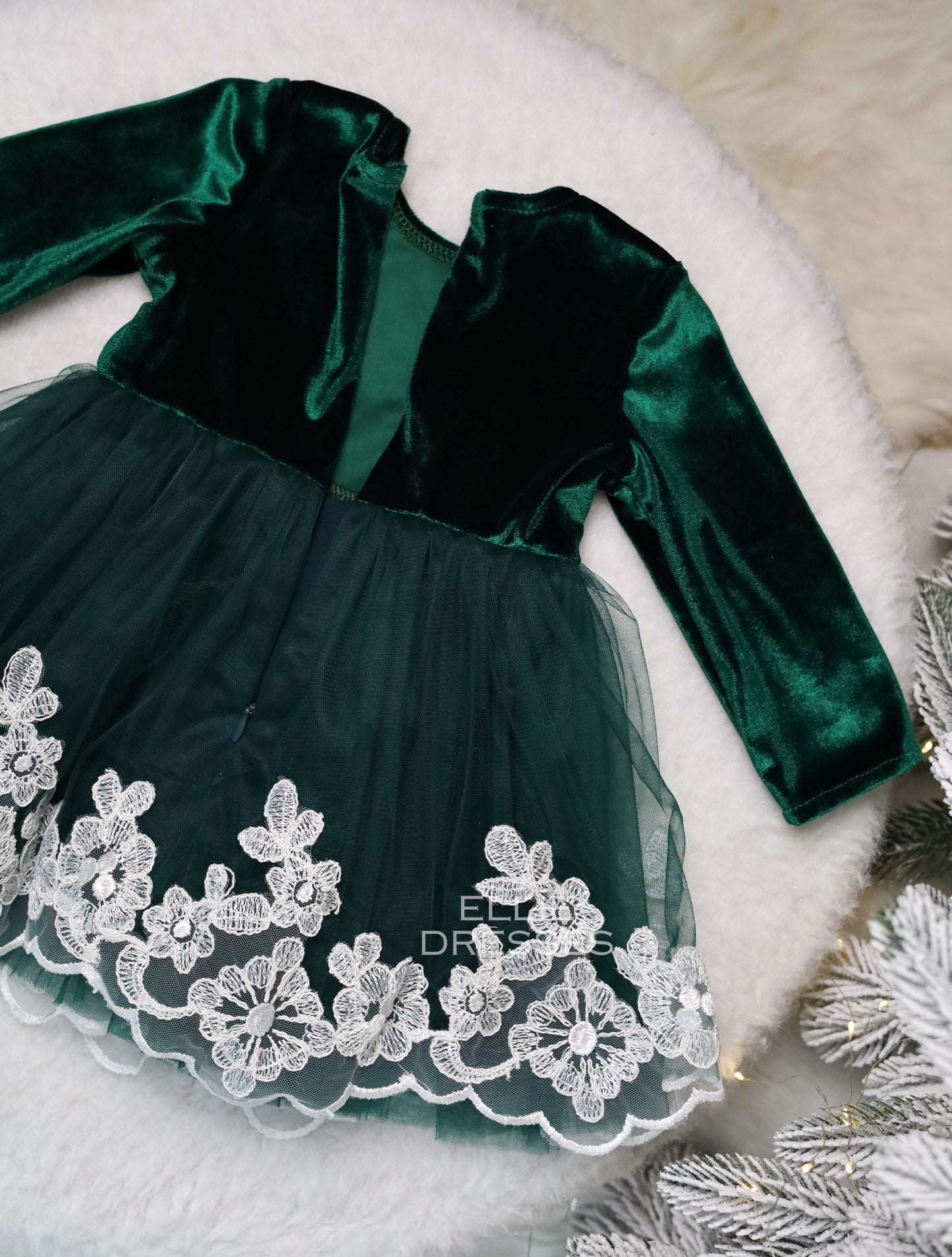 Velour & Lace Christmas Gown