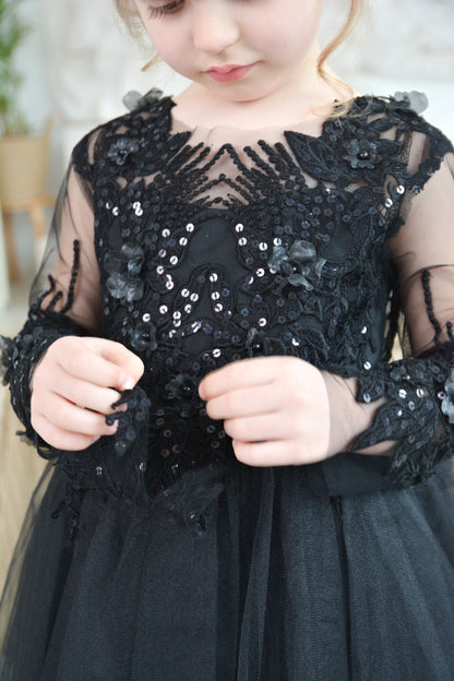 New! Black Puffy Dress