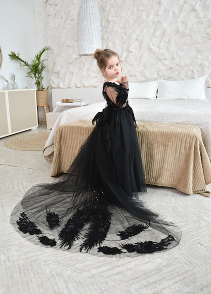 New! Black Puffy Dress