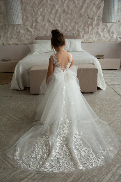 Ivory Dress with Shiny Lace