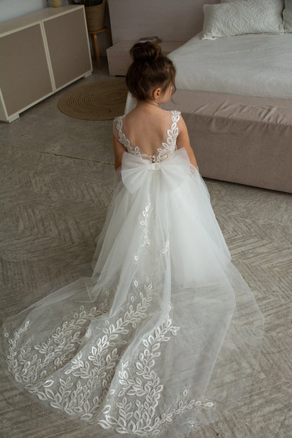 Ivory Dress with Shiny Lace